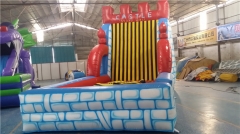 Commercial Inflatable Air Sticky Jumping Wall With Suit For Sale , Sport Games