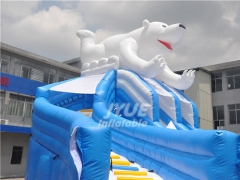 Commercial Polar Bear Water Slide Backyard Inflatable Pool Slide For Adults