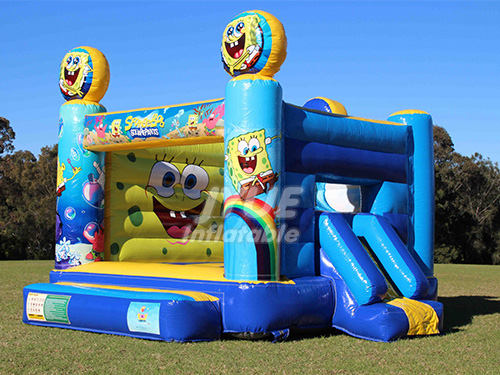 Spongebob Inflatable Jumping Bouncer With Slide Inflatable Bouncer