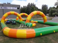 Outdoor Inflatable Zorb Ball Race Track, Go Kart Racing Track Games