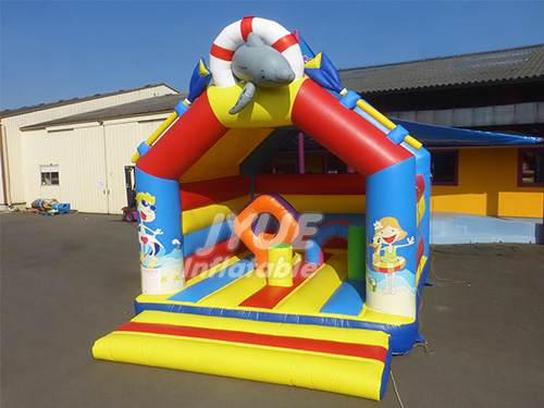 Inflatable Jumping Castle,0.55mm PVC Tarpaulin Commercial Dolphin Inflatable Bounce House