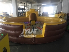 Outdoor Sport Games Inflatable Mechanical Rodeo Bull, Inflatable Mechanical Bull Riding Toys With Blue Eyes