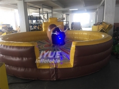 Outdoor Sport Games Inflatable Mechanical Rodeo Bull, Inflatable Mechanical Bull Riding Toys With Blue Eyes
