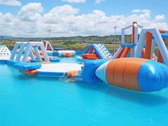 Inflatable Park Swimming Pool Equipment Inflatable Water Obstacle Course For Sale