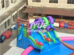 Giant portable outdoor swimming pool amusement equipment inflatable theme water park with slide for land