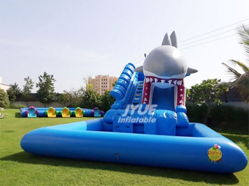 inflatable water slide shark Jyue-IWS-010