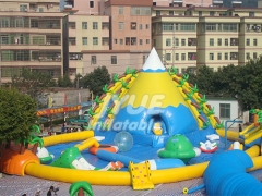 Inflatable Water Slide With Pool Commercial Inflatable Water Park