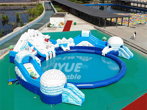 Outdoor Portable Theme Park Polar Bear Kids Inflatable Water Park