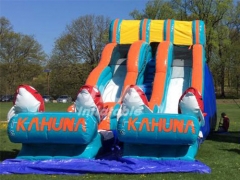 Hot Selling Heavy Duty 18 oz PVC Tarpaulin Material 10*5m Big Kahuna Inflatable Water Slide