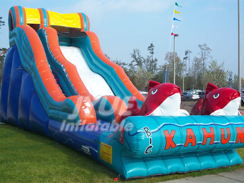 Hot Selling Heavy Duty 18 oz PVC Tarpaulin Material 10*5m Big Kahuna Inflatable Water Slide