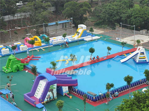 Large Portable PVC Intex Family Rectangular Metal Frame Swimming Pool , Square Swimming Pool For Kids
