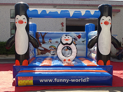 Animal Design Inflatable Air Bounce,Penguin kids Inflatable Bounce Bed