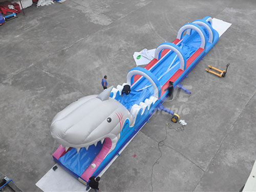 Adults And Kids Water Slide Shark Inflatable Slip N Slide