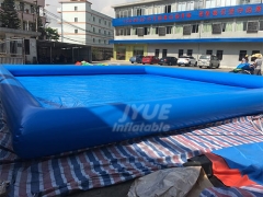 Heated Blue Inflatable Pool Deep Inflatable Rectangular Swim Pool
