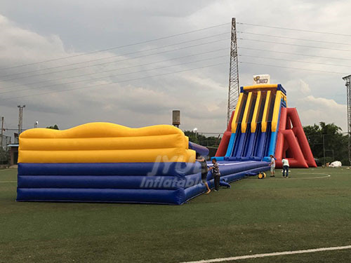 Commercial Grade Water Slide Giant Inflatable Beach Hippo Water Slide With Pool
