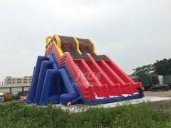 Red And Blue Commercial Blow Up Four Lane Inflatable Water Slides