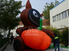 Giant Inflatable Halloween Cats With Pumpkin