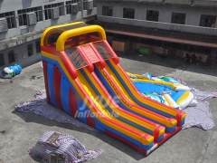 Kids Party Commercial Double Lane Inflatable Stair Slide For Children