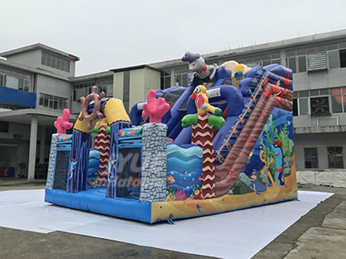 Commercial Inflatable Slides Pirate Ship Inflatable Dry Slide, Ship Big Slides For Sale