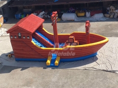 Size 0.55mm Giant High Inflatable Pirate Ship Adult Slides