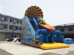 Safe PVC Tarpaulin Cartoon Inflatable Water Slide Dry Slide For Adults Or Kids Party Or Rental Business