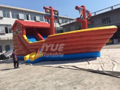 Size 0.55mm Giant High Inflatable Pirate Ship Adult Slides