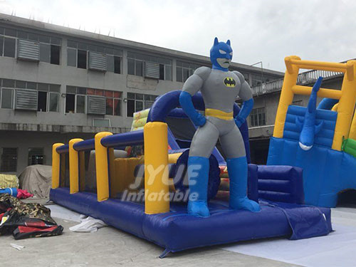 PVC Kids Entertainment Park Playground Equipment Batman Obstacle Course Bounce Houses