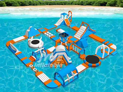0.9mm PVC Tarpaulin Inflatable Park Swimming Pool Equipment Inflatable Water Obstacle Course For Sale
