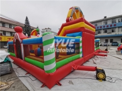 New Design clown Giant Inflatable Fun City With Obstacles For Sale,Commercial Inflatable Bouncer Slide Playground