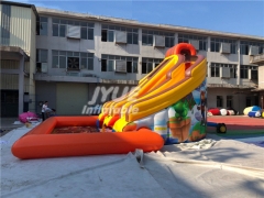 Outdoor Ground Inflatable Water Park With Big Swimming Pool And Inflatable Slides