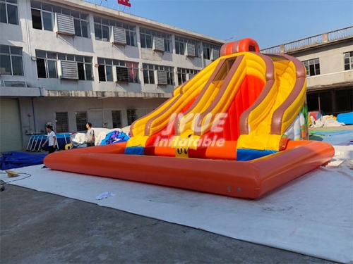 Outdoor Ground Inflatable Water Park With Big Swimming Pool And Inflatable Slides