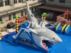 Commercial Mobile Land Inflatable Ground Water Park with Pool Slide for Sale