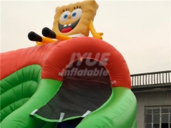 Commercial Mobile Land SpongeBob Inflatable Ground Water Park with Pool Slide