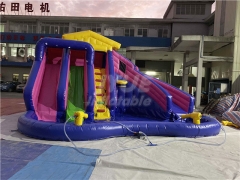 little inflatable water park backyard banzai pool slide inflatable ground water park with air blower
