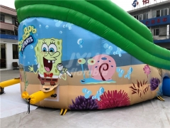 Commercial Mobile Land SpongeBob Inflatable Ground Water Park with Pool Slide
