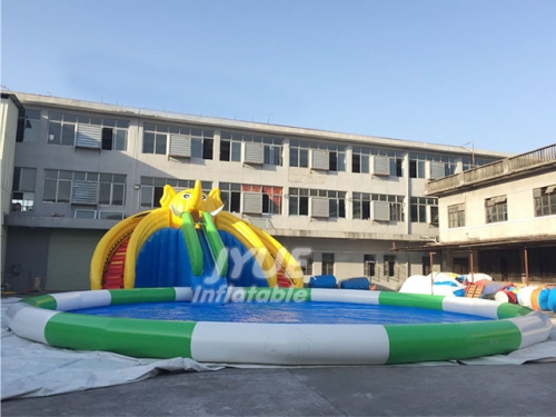 Guangzhou elephant inflatable commercial water park games ground beach park with obstacle toys for all ages