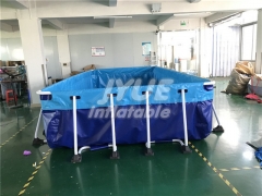 Metal Frame Square Blue Inflatable Swimming Pool Plastic Frame Pool With Filter