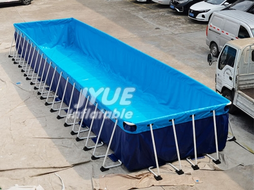 Commercial rectangular outdoors metal large frame amusement park swimming pool with filtration system
