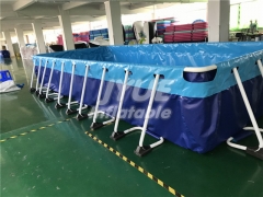 Metal Frame Square Blue Inflatable Swimming Pool Plastic Frame Pool With Filter