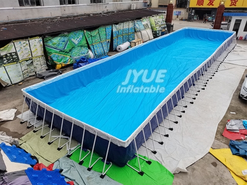 Customized large outdoor above ground steel frame swimming pool metal wall swimming pool mobile swimming pool