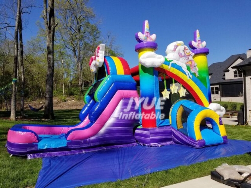 unicorn bouncy castle with slide Jyue-IC-081