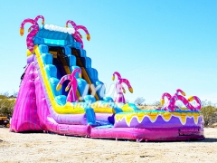 pink inflatable water slide Jyue-IWS-047