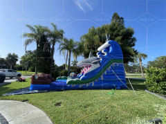 shark blow up water slide Jyue-IWS-009