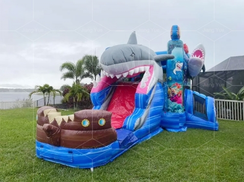 shark bounce house water slide Jyue-IC-040