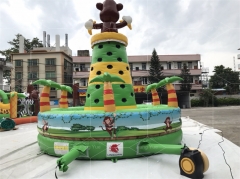 5x5x7m Hot Sale Commercial PVC Monkey Inflatable Castle Climbing Wall