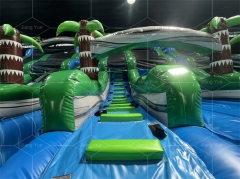 Hot Sell Commercial Tropical Falls Palm Tree Shore Inflatable Water Slide For Pool