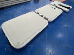 Drop Stitch Portable Dog Pool Float Inflatable Dock Platform With Dog Boat Ramp