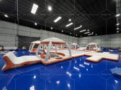 Wholesale Outdoor Inflatable Floating Island Party Bana Aquabanas Platform for Family Party
