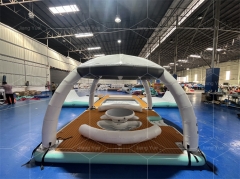 Custom Summer Relaxing Tent Inflatable Sofa Lake Lounger Floating Cabanas Floating Dock Platform Aqua Party Bana for Sale