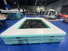 Durable Drop Stitch Portable Floating Ocean Sea Swimming Yacht Pool Inflatable Sea Pool With Anti Jellyfish Net